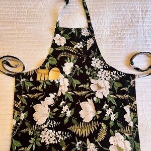 Floral Black Apron